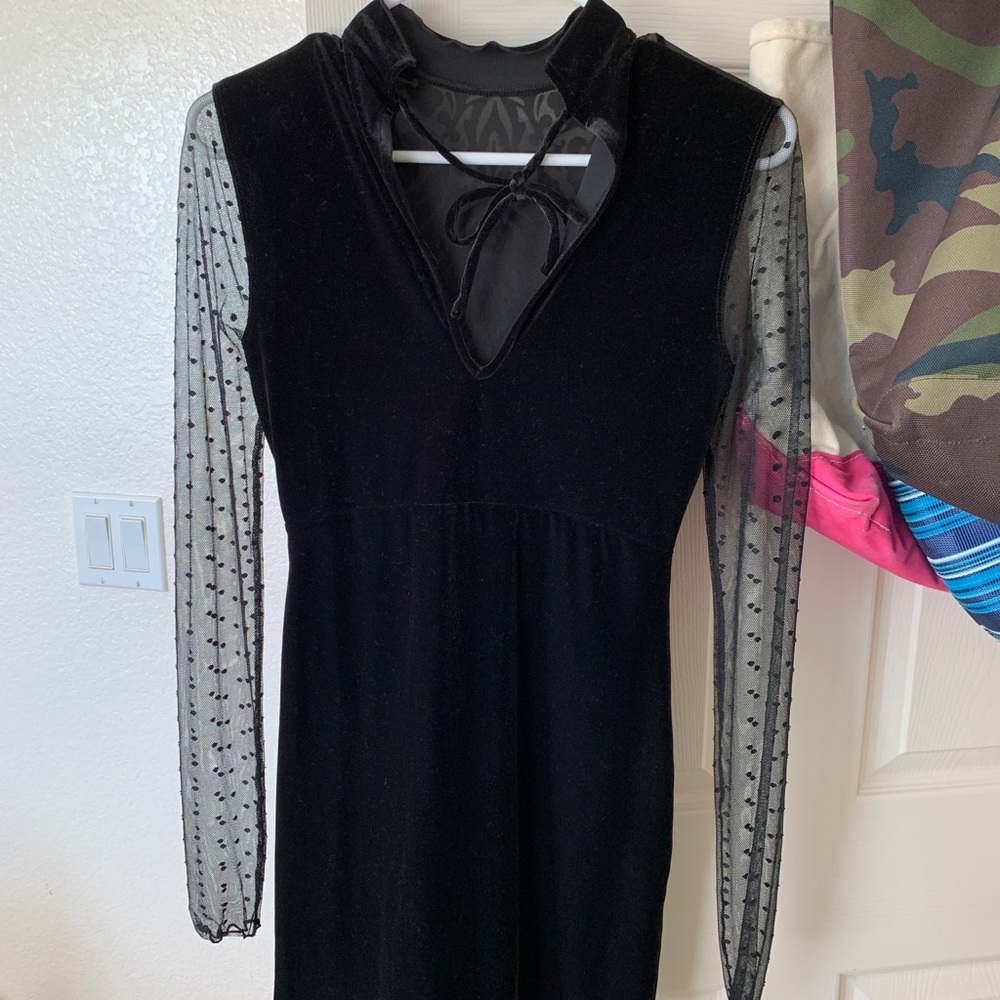 Intimately free people mesh polka dot velvet desss - Picture 3 of 4